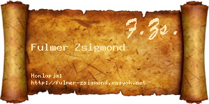 Fulmer Zsigmond névjegykártya